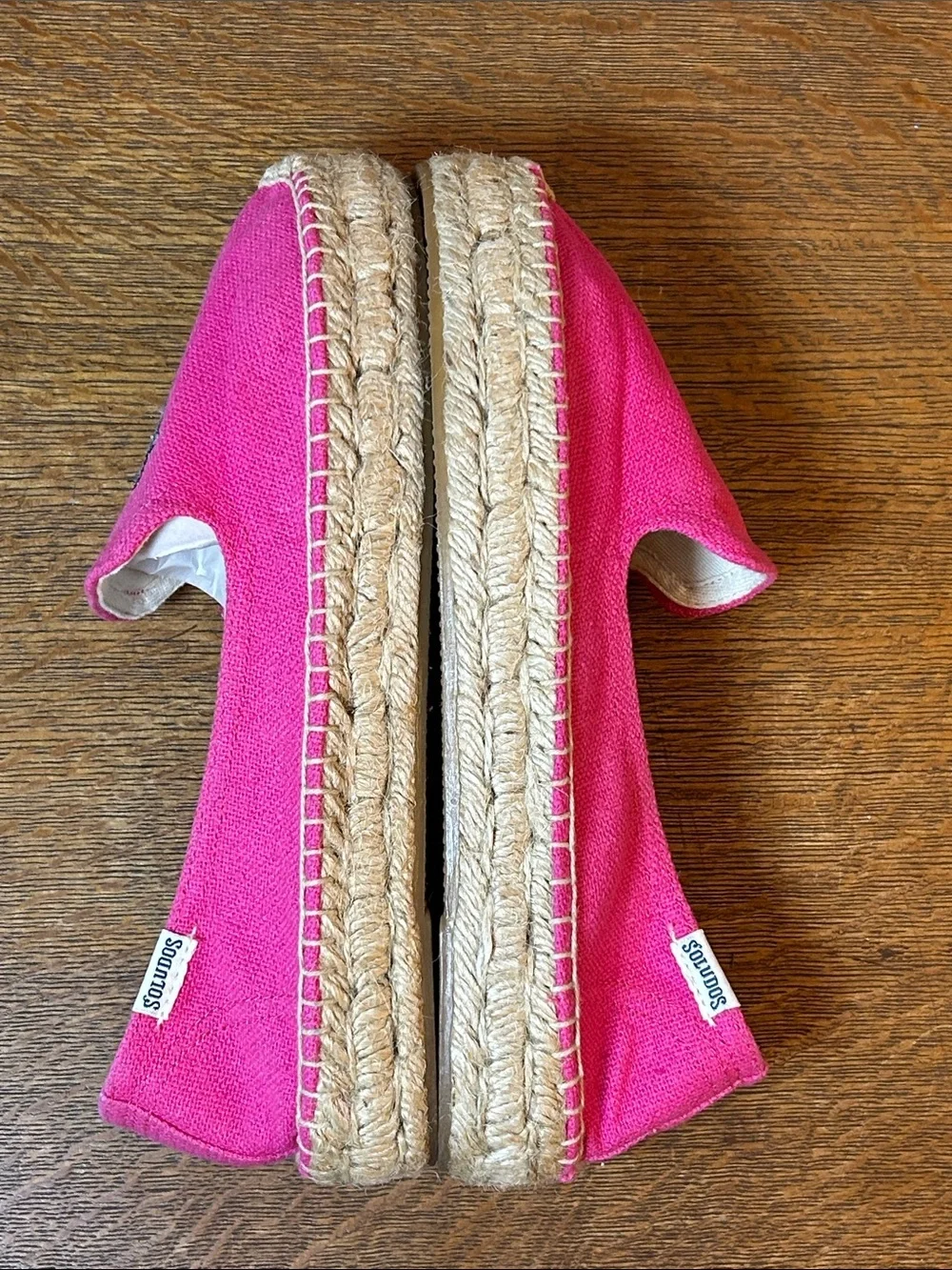 Soludos Elephant Embroidered Platform Espadrilles Smoking Slippers Pink size 6.5